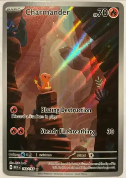 Pokemon Charmander Illustration Scarlet & Violet 151 Holo Card 168/165 Sv: Rare - Image 1