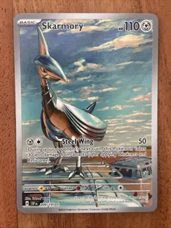 Pokemon TCG Skarmory 209/191 Surging Sparks Illustration Rare Holo NM Card - Image 1