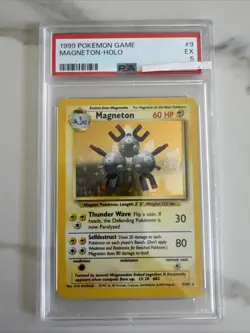 Vintage 1999 Pokemon Game Magneton-Holo Card #9: Graded PSA 5 EX-MT - Image 1