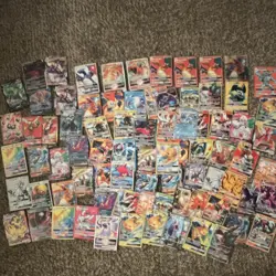 Pokemon TCG Card Lot (78 Holo & Foil Cards, Charizard, Lucario, Gengar) - Image 1