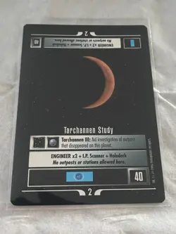 Star Trek CCG 1E Q-Cont TARCHANNEN STUDY Card NEVER PLAYED - Image 1