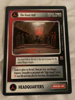 Star Trek CCG 1E Dominion THE GREAT HALL Rare Card NEVER PLAYED - Image 1