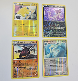 4x Pokemon Cards Joltik 50/135, Purrloin Rc13/Rc25, Excadrill 57/98 & Bronzong - Image 1