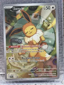 Pokemon Card Eevee Promo SVP 173 Black Star Promo Prismatic Evolutions NM - Image 1