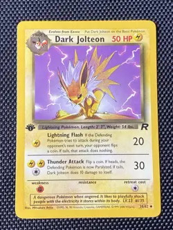 Pokemon Card - Dark Jolteon 38/82 1st Edition Team Rocket Uncommon LP/NM - Image 1