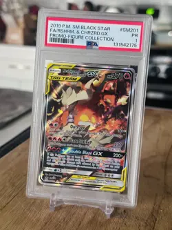2019 POKEMON SM BLACK STAR PROMOS #SM201 RESHIRAM CHARIZARD GX TAG TEAM PSA 1 💎 - Image 2