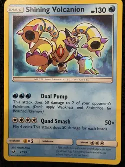Pokemon Shining Volcanion Shiny Holo Rare Shining Legends Basic HP130 27/73 - Image 1