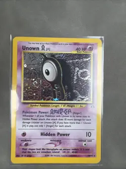 Unown [A] ⭐ 14/75 Holo Rare Neo Discovery 2001 Pokemon LP 💫 SWIRL 💫 Vintage - Image 1