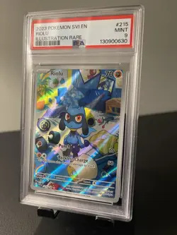2023 POKEMON SVI EN-SCARLET & VIOLET ILLUSTRATION RARE #215 RIOLU PSA 9 - Image 1