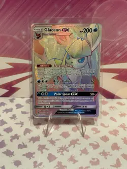 Pokemon TCG Ultra Prism Rainbow Secret Rare Glaceon GX 159/156 - Image 1