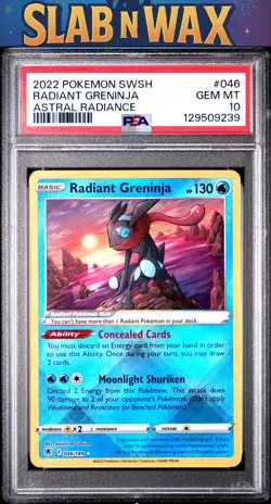Pokemon 2022 Sword & Shield Astral Radiance Radiant Greninja #046 PSA 10 - Image 1