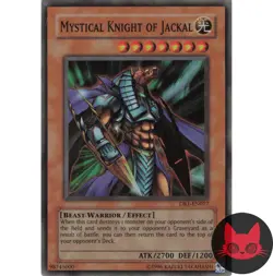 Yugioh Mystical Knight of Jackal DR1-EN017 Super Rare LP - Image 1