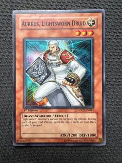 Yugioh Aurkus, Lightsworn Druid 1st Edition Super Rare LODT-EN081 LP/NM - Image 1