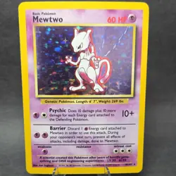Pokemon TCG Base Set Mewtwo 10/102 Holo Rare 1999 Wizards Psychic Basic HP 60 - Image 1