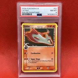Latias 2006 Pokemon EX Holon Phantoms #21 Holo PSA 8 - Image 3