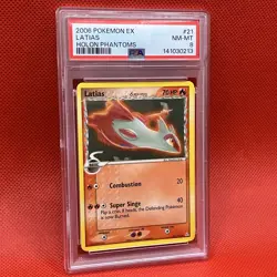 Latias 2006 Pokemon EX Holon Phantoms #21 Holo PSA 8 - Image 4