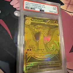 2025 POKEMON PFL EN-PHANTASMAL FLAMES MEGA HYPER RARE MEGA CHARIZARD X EX PSA 9 - Image 4