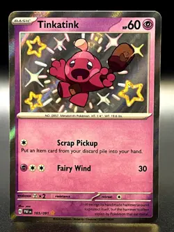 Tinkatink 165/091 Shiny Rare SV: Paldean Fates Pokemon TCG - NM - Image 1