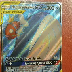 Pokemon Magikarp & Wailord GX TAG TEAM Ultra Rare Full Art Holo 160/181 - Image 1