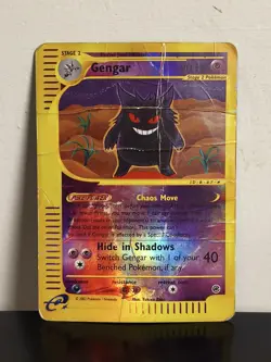 2002 Pokemon Gengar Reverse Holo #48/165 Expedition Card RARE TCG Poor/Damaged! - Image 1