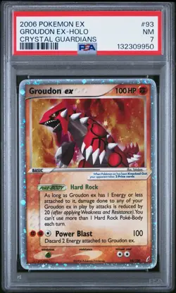 2006 POKEMON EX CRYSTAL GUARDIANS GROUDON EX-HOLO PSA 7 - Image 1
