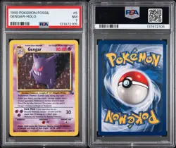 1999 Pokemon Fossil Gengar #5 Holo PSA 7 NM - Image 3