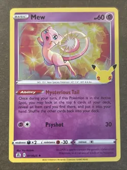Mew 011/025 Holo Rare - 2021 Pokemon Celebrations 25th Anniversary - Image 1