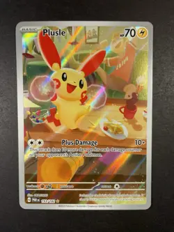 Plusle NM IR Paradox Rift 193/182 Pokemon TCG Holo Illustration Rare PSA Worthy - Image 1