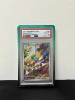 2024 Pokemon SCR EN Bulbasaur 143/142 Illustration Rare PSA 10 - Image 1