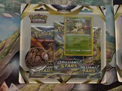 Pokemon TCG Sword & Shield Brilliant Stars Glaceon 3-Booster Blister Packs - Image 2