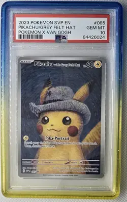 2023 Pokemon SV Black Star Promo Van Gogh Pikachu With Grey Felt Hat #85 PSA 10 - Image 1