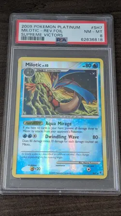 MILOTIC 2009 Pokemon #SH7 PSA 8 NM-MINT Supreme Victors REVERSE FOIL - Image 1