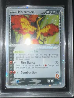 Pokemon Ex Team Rocket Returns Rocket’s Moltres Ex 100/109 Holo Graad 7 NM - Image 3