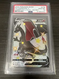 2020 Pokemon SWSH Charizard V 079/073 Champion’s Path Secret PSA 10 - Image 2