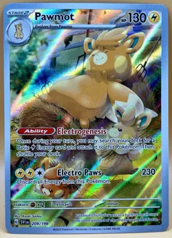 Pawmot 209/198 – Scarlet & Violet Illustration Rare Holo – NM – 2023 Pokemon TCG - Image 1