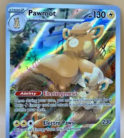 Pawmot 209/198 – Scarlet & Violet Illustration Rare Holo – NM – 2023 Pokemon TCG - Image 2