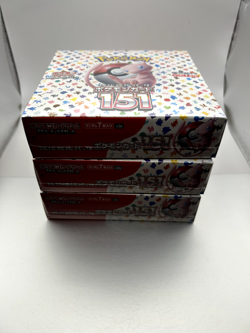 Pokemon 151 Japanese Booster Box -Lot of 3- New Factory Sealed w/ Shrink Wrap 4521329346038 - Image 1