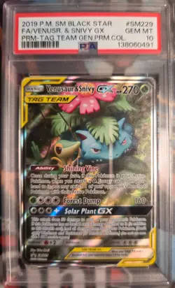 Venusaur & Snivy GX SM229 - 2019 Pokemon Sun Moon Promo PSA 10 - Image 2