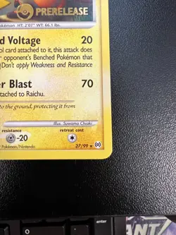 Pokemon Raichu 27/99 Arceus Prerelease STAFF Promo Lightly Played! - Image 4
