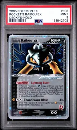 Pokemon Rocket's Raikou ex 108/107 Deoxys Holo PSA 9 - Image 1