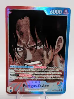 One Piece Portgas.D.Ace OP13-002 Alt Art Leader ENGLISH Carrying On His Will NM - Image 1
