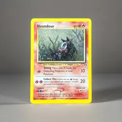 Pokemon TCG Houndour 5/75 Holo Unlimited Card Neo Discovery 2001 with swirl LP - Image 1