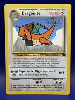 Pokemon Dragonite Promo Kids WB Presents The First Movie 1999 Card 90 HP Wizards - Image 1