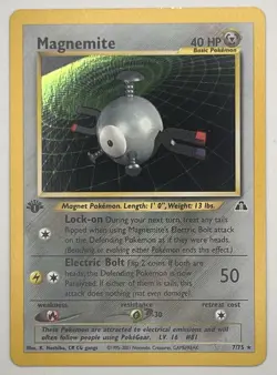 Pokemon Magnemite Neo Discovery Holo Rare 7/75 40 HP Basic 1st Edition 2001 Card - Image 1