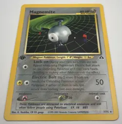 Pokemon Magnemite Neo Discovery Holo Rare 7/75 40 HP Basic 1st Edition 2001 Card - Image 2