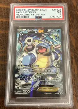 2016 POKEMON XY BLACK STAR PROMO BLASTOISE EX #XY122 PSA 7 NM - Image 1