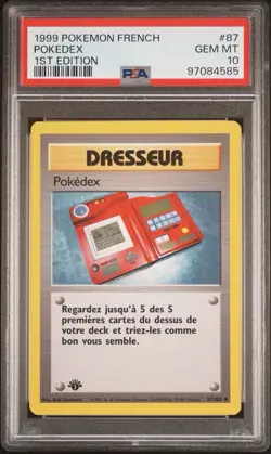 1999 Pokemon FRENCH 1st Edition Base Set Pokedex 87/102 PSA 10 GEM MINT - Image 1