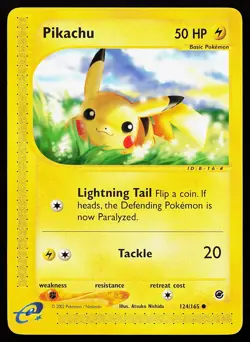 Pikachu 124/165 Common Expedition Pokemon Card - Image 1