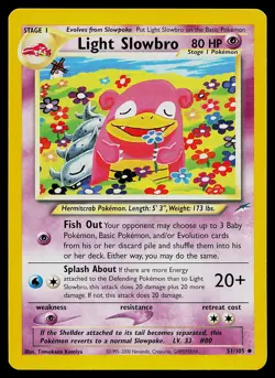 Pokemon Card - Light Slowbro Neo Destiny 51/105 Uncommon - Image 1