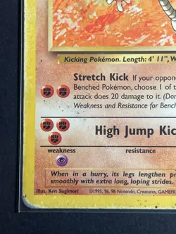 Pokemon '106 Hitmonlee 22/62 Rare Vintage WOTC 1999 MP - Image 2